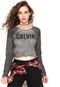 Blusa Cropped Calvin Klein Jeans Spray Cinza - Marca Calvin Klein Jeans