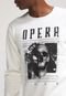 Blusa de Moletom Flanelada Fechada Opera Rock Skull Off-White - Marca Opera Rock