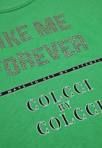 Camiseta Colcci Fun Infantil Lettering Verde