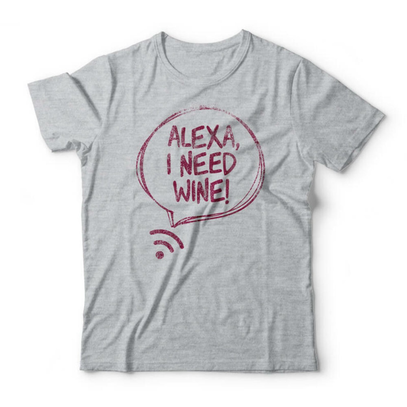 Camiseta Alexa I Need Wine - Mescla Cinza - Marca Studio Geek 