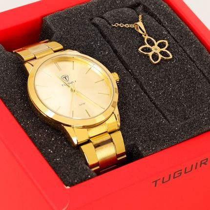 Relógio Feminino  Kit Tuguir Dourado  TG35021 Dourado - Marca Tuguir