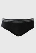 Kit 4pçs Cueca Lupo Slip Logo Preta - Marca Lupo