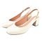 Sapato Scarpin Aberto Donatella Shoes Bico Quadrado Salto Confort Fivela Off White - Marca Monte Shoes