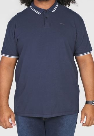Camisa Polo Colcci Reta Frisos Azul-Marinho