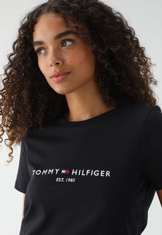 Camiseta Tommy Hilfiger Logo Preta