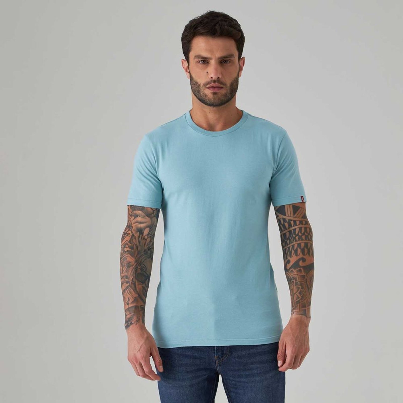 Camiseta Levi's® Slim Tab Azul Manga Curta - Marca Levis