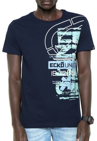Camiseta Ecko Estampada Azul-Marinho