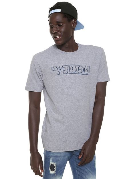 Camiseta Volcom Straight Up Cinza - Marca Volcom