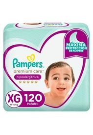 Pack 2 Pañales Premium Care Talla XG 120 Un Pampers