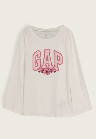 Camiseta Infantil GAP Floral Off-White