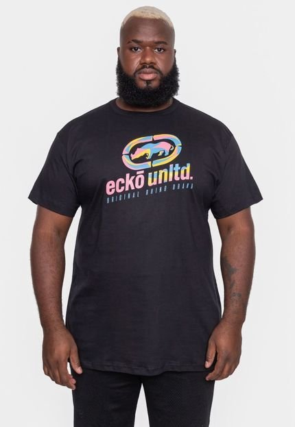 Camiseta Ecko Plus Size Estampada Preta - Marca Ecko