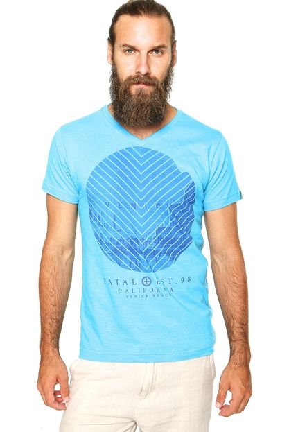 Camiseta Fatal Venice Beach Azul - Marca Fatal Surf