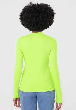 Blusa Cativa Canelada Neon Verde