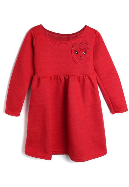 Vestido Elian Infantil Textura Vermelho - Marca Elian