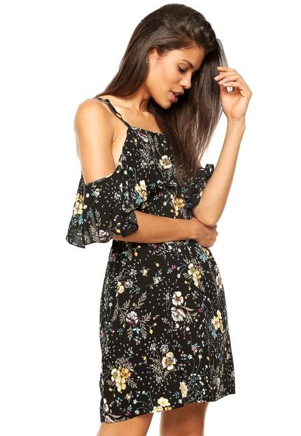 Vestido Ciganinha Fiya Lady Floral Preto - Marca Fiya Lady