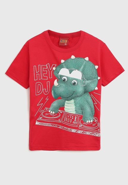 Camiseta Kyly Infantil Dinossauro Vermelha - Marca Kyly