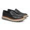 Sapato Oxford Masculino Loafer Tratorado Couro Premium Liso Preto - Marca Mr Light