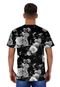 Camiseta Flores Brancas Black Off White Preta Rap - Marca Di Nuevo