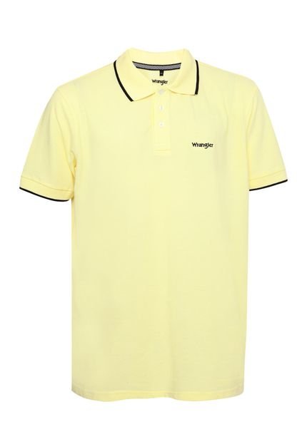 Camisa Polo Wrangler Reta Listras Amarela - Marca Wrangler