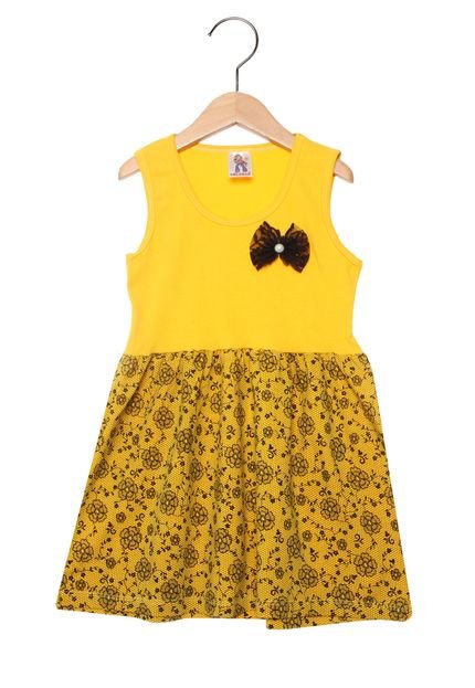 Vestido Polegar Kids Fashion Infantil Amarelo - Marca Polegar Kids