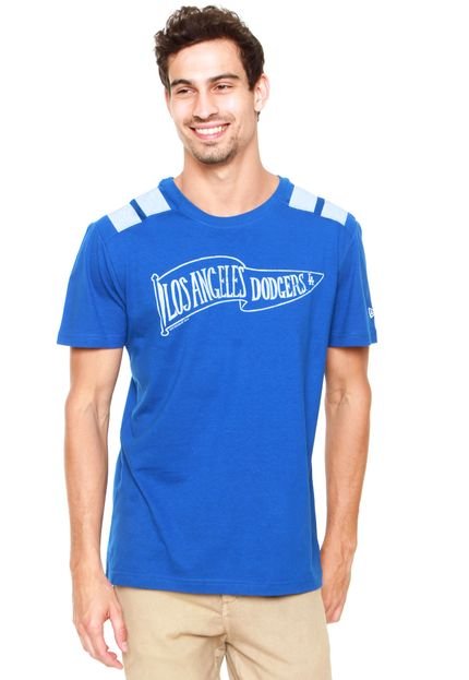 Camiseta New Era Bandeira 17 Los Angeles Dodgers Azul/Branco - Marca New Era
