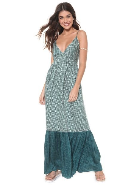 Vestido Dress to Longo Riad Verde/Branco - Marca Dress to