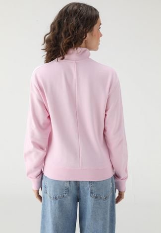 Blusa de Moletom Flanelada Fechada adidas Sportswear Listras Rosa