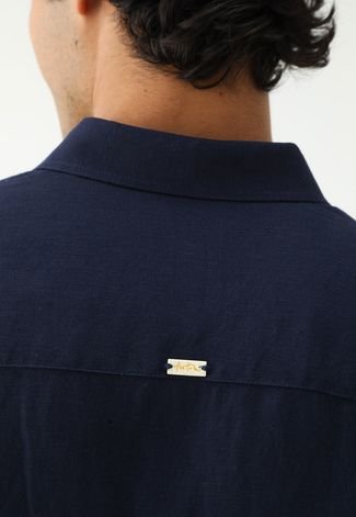 Camisa Foxton Reta Logo Azul-Marinho