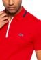 Camisa Polo Lacoste Zíper Vermelha - Marca Lacoste