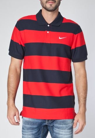 Nike striped sales polo