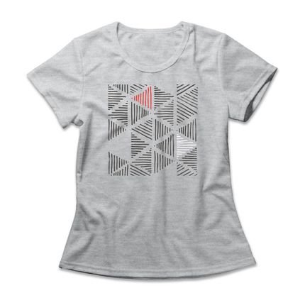 Camiseta Feminina Mosaic Arrows - Mescla Cinza - Marca Studio Geek 