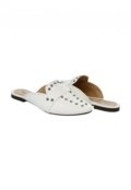 Mule Feminino Bico Quadrado Sapatilha Confortável Via Angel 44.01 Branco - Marca VIA ANGEL