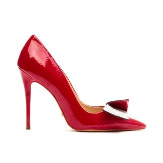 Scarpin Verniz Vermelho Salto Alto Cecconello 2396015-1