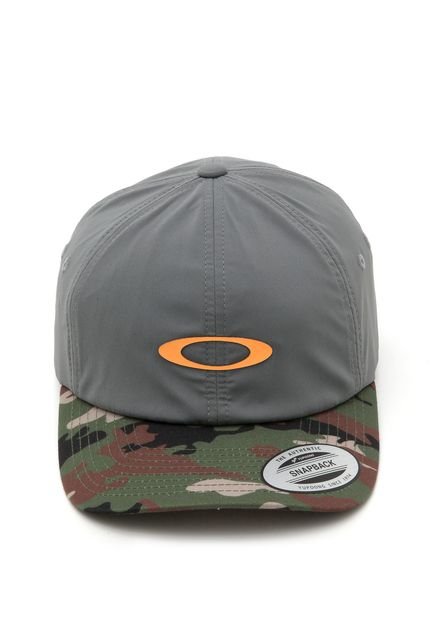 Boné Oakley Snapback 6 Panel Military Hat Cinza - Marca Oakley