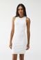 Vestido Tricot Animale Jeans Curto Recorte Costa Off-White - Marca Animale Jeans