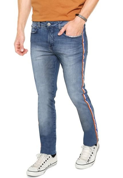 Calça Jeans Calvin Klein Jeans Skinny Listras Laterais Azul - Marca Calvin Klein Jeans