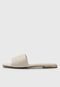 Rasteira Jorge Bischoff de Couro Logo Off-White - Marca Jorge Bischoff