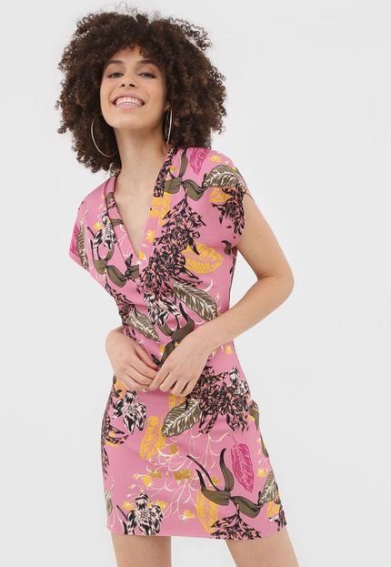 Vestido Colcci Curto Floral Rosa - Marca Colcci