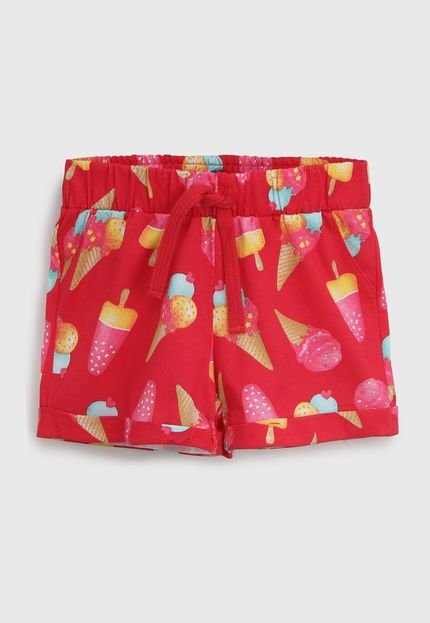 Short Kyly Infantil Sorvete Vermelho - Marca Kyly