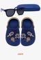 Kit Babuche Aereo Azul Royal com Óculos de Sol Azul Com Capinha Infantil - Marca Pópidí