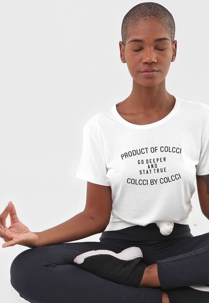 Camiseta Colcci Fitness Lettering Off-White - Marca Colcci Fitness