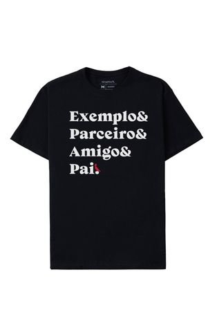Camiseta Exemplo Parceiro Amigo Pai Reserva Preto