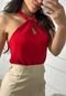 Blusa Cruzada Crepe Duna Luare  vermelho - Marca Cia do Vestido