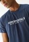 Camiseta Aeropostale Reta Estampada Azul-Marinho - Marca Aeropostale