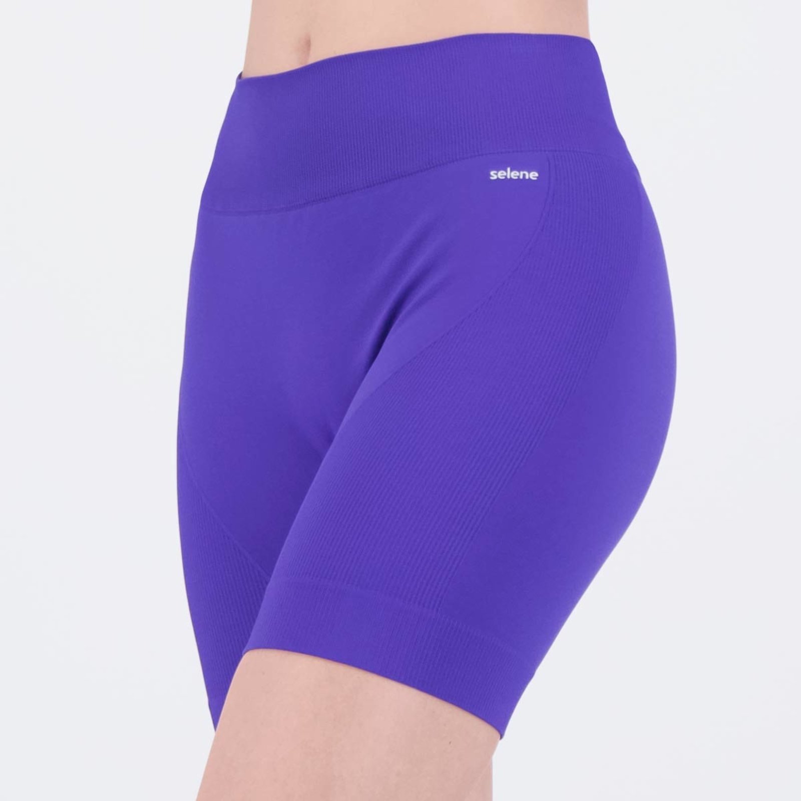 Shorts Selene Canelado Sem Costura Feminino Roxo - Marca Selene