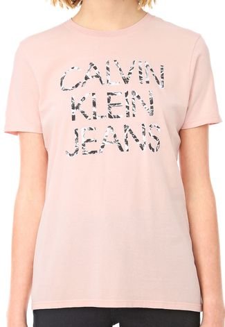 Blusa Calvin Klein Jeans Folhagens Rosa