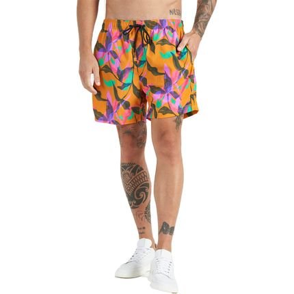 Short Estampado Colcci Beach P23 Laranja Masculino - Marca Colcci