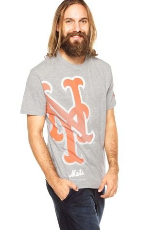 Camiseta New Era New York Mets Cinza