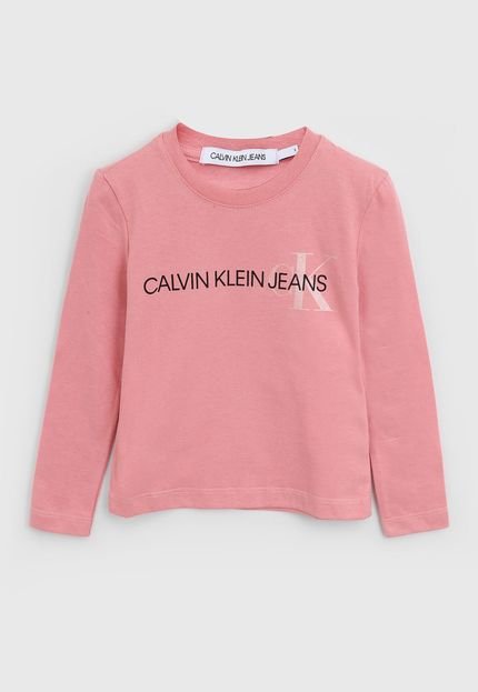 Blusa Calvin Klein Kids Infantil Logo Rosa - Marca Calvin Klein Kids