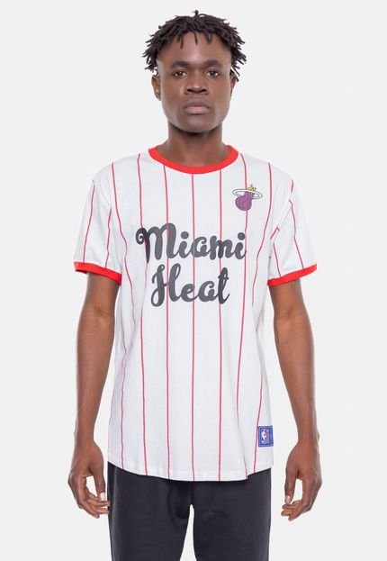 Camiseta NBA Baseball Miami Heat Branca Off - Marca NBA